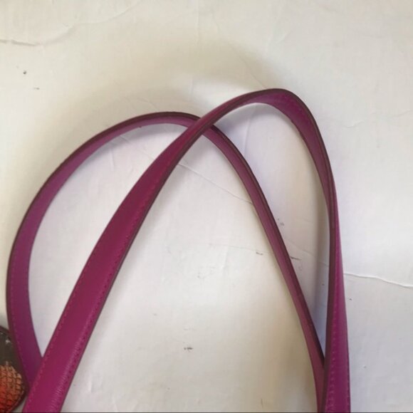 Kate Landry NEW Leather Snake Animal Print Tote Bag Shoulder Satchel FOB Pink - Picture 12 of 16